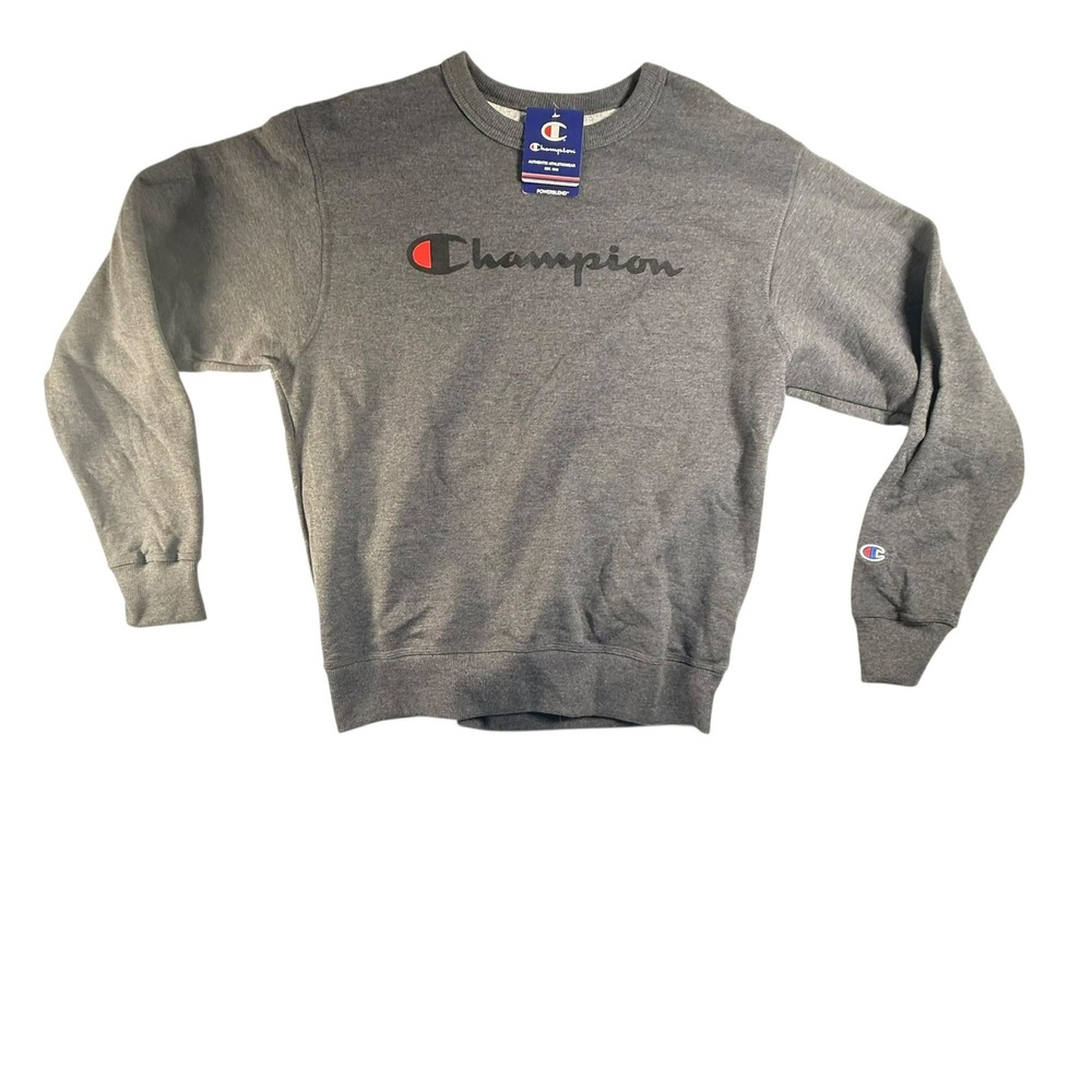 Champion Sweatshirt Mens Medium Grey NEW Powerblend Fleece Crewneck GF88H - Picture 1 of 9